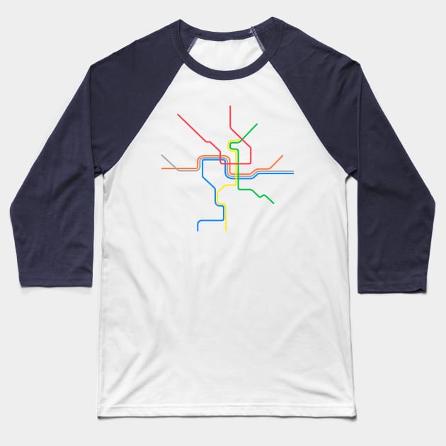 DC metro lines Baseball T-Shirt by simplistictees